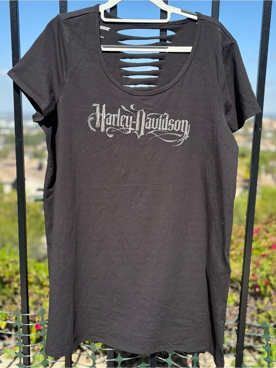 Harley-Davidson Tops - NWOT! Harley-Davidson Bling Sabotage Short Sleeve Rip‎ And Repair Tunic Tee ~ XL